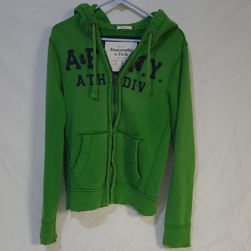 Vintage A&F Retro Zip-Up  Hoodie Distressed S